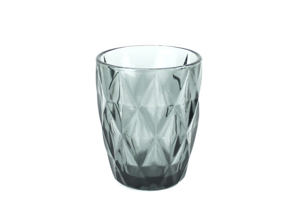 Farvet vandglas, diamant - Røg - 25 cl